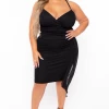 Curvy Sense Plus Size Bianca Cami Strap Dress - Black
