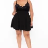 Curvy Sense Plus Size Cami Lace Top Dress - Black New Arrivals 1 Curvy Sense Plus Size Cami Lace Top Dress - Black New Arrivals