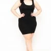 Curvy Sense Plus Size Essential Tank Bodycon Dress- Black Little Black Styles 1 Curvy Sense Plus Size Essential Tank Bodycon Dress- Black Little Black Styles