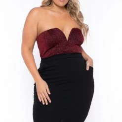 Curvy Sense Plus Size Gaia Shimmer Bodycon Dress - Black 8 Curvy Sense Plus Size Gaia Shimmer Bodycon Dress - Black