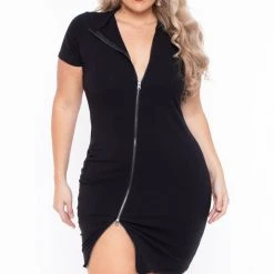 Curvy Sense Plus Size Keira Dress - Black Back In Stock