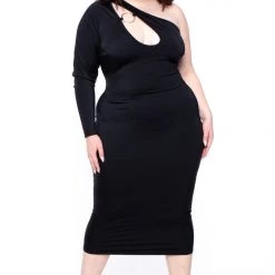 Curvy Sense Plus Size Malia Cut-Out Dress - Black