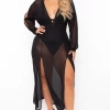 Curvy Sense Plus Size Mesh M-Slit Maxi Dress - Black Back In Stock 2 Curvy Sense Plus Size Mesh M-Slit Maxi Dress - Black Back In Stock