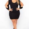 Curvy Sense Plus Size Noire Bodycon Dress - Black Little Black Styles