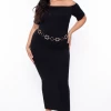 Curvy Sense Dresses Plus Size Off The Shoulder Tube Maxi Dress - Black