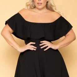 Curvy Sense Plus Size Rosabel Dress- Black New Arrivals
