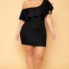 Curvy Sense Plus Size Saia Bodycon Dress - Black New Arrivals 2 Curvy Sense Plus Size Saia Bodycon Dress - Black New Arrivals
