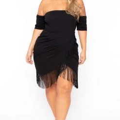 Curvy Sense Party Shop Plus Size Senorita Fringe Dress - Black