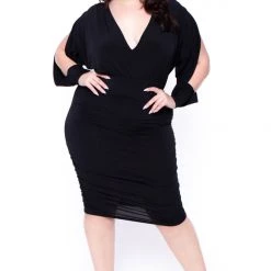 Curvy Sense Back In Stock Plus Size Victoria Dress - Black