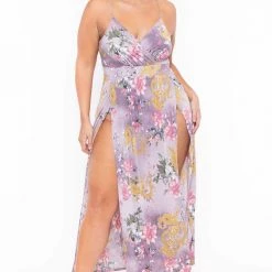 Curvy Sense Plus Size Kalini M-Slit Maxi Dress - Lavender Back In Stock 9 Curvy Sense Plus Size Kalini M-Slit Maxi Dress - Lavender Back In Stock