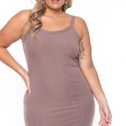 Curvy Sense Plus Size Tess Ribbed Maxi Dress - Mocha New Arrivals 9 Curvy Sense Plus Size Tess Ribbed Maxi Dress - Mocha New Arrivals