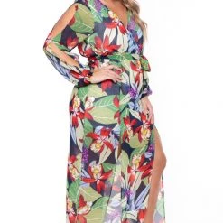 Curvy Sense Plus Size Tropical Vibes Maxi Dress - Multi New Arrivals 12 Curvy Sense Plus Size Tropical Vibes Maxi Dress - Multi New Arrivals