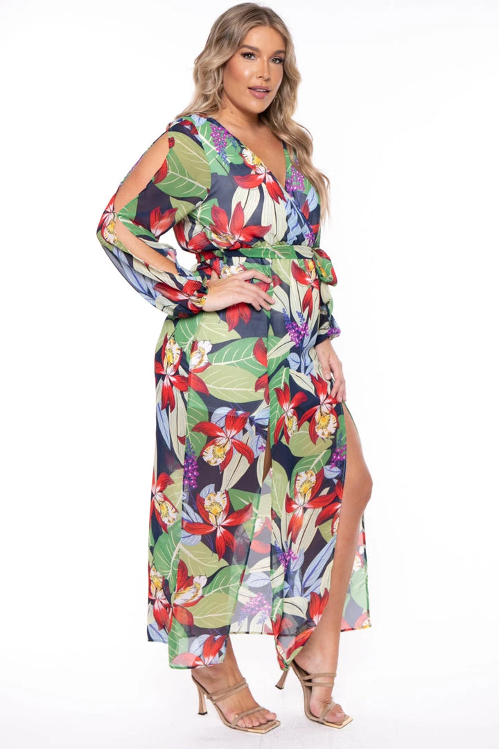 Curvy Sense Plus Size Tropical Vibes Maxi Dress - Multi New Arrivals 7 Curvy Sense Plus Size Tropical Vibes Maxi Dress - Multi New Arrivals