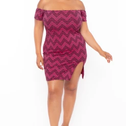 Curvy Sense Plus Size Berkin Mini Dress - Pink