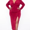 Curvy Sense Plus Size Lidia Cowl Neck Dress - Ruby Dresses
