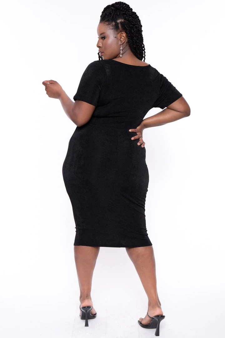 Curvy Sense Plus Size Ada Slinky Bodycon Dress - Black 7 Curvy Sense Plus Size Ada Slinky Bodycon Dress - Black