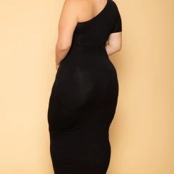 Curvy Sense Plus Size Alyona Bodycon Dress- Black New Arrivals