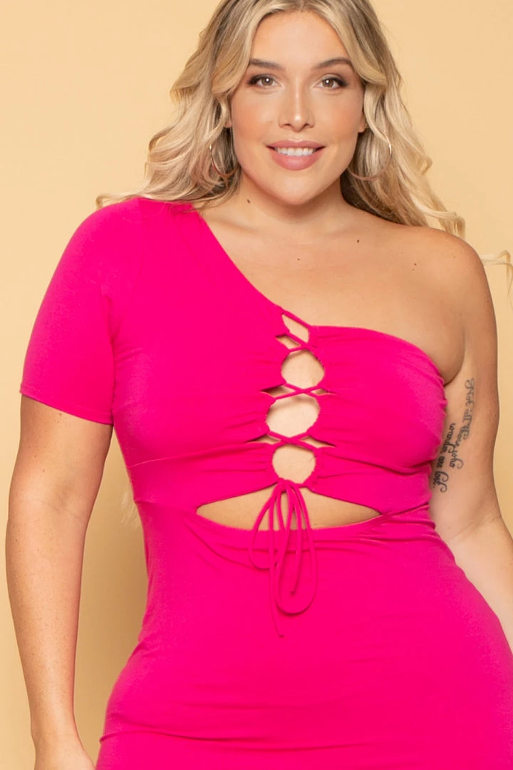 Curvy Sense New Arrivals Plus Size Alyona Bodycon Dress- Fuchsia 5 Curvy Sense New Arrivals Plus Size Alyona Bodycon Dress- Fuchsia