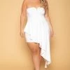 Curvy Sense Plus Size Amara Ruffle Bodycon Dress- White