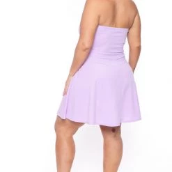 Curvy Sense New Arrivals Plus Size Amaryllis Flare Dress - Lavender