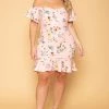 Curvy Sense Plus Size Amika Floral Dress- Blush New Arrivals
