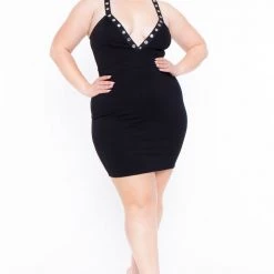 Curvy Sense Party Shop Plus Size Aneeka Bodycon Dress - Black