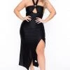 Curvy Sense Plus Size Aris Halter Dress - Black Little Black Styles