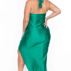 Curvy Sense Dresses Plus Size Aris Halter Dress - Green