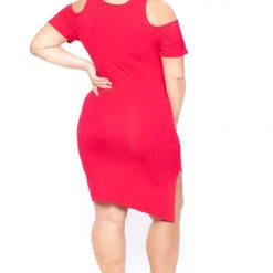 Curvy Sense Plus Size Ashley Mini Dress - Red