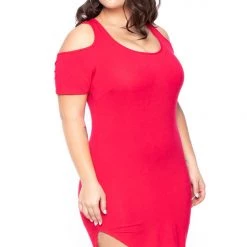 Curvy Sense Plus Size Ashley Mini Dress - Red