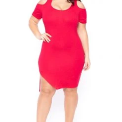 Curvy Sense Plus Size Ashley Mini Dress - Red