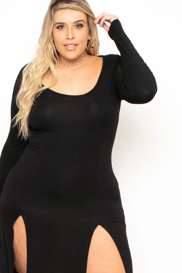 Curvy Sense Plus Size Astrid Maxi Dress - Black 6 Curvy Sense Plus Size Astrid Maxi Dress - Black