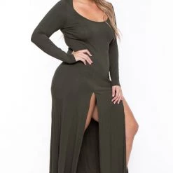 Curvy Sense Plus Size Astrid Maxi Dress - Olive