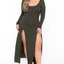 Curvy Sense Plus Size Astrid Maxi Dress - Olive
