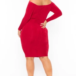Curvy Sense Party Shop Plus Size Aveline Ruched Dress - Red