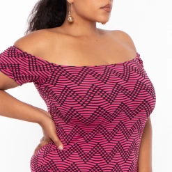 Curvy Sense Plus Size Berkin Mini Dress - Pink
