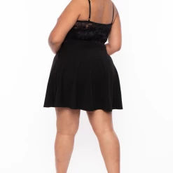 Curvy Sense Plus Size Cami Lace Top Dress - Black New Arrivals 9 Curvy Sense Plus Size Cami Lace Top Dress - Black New Arrivals