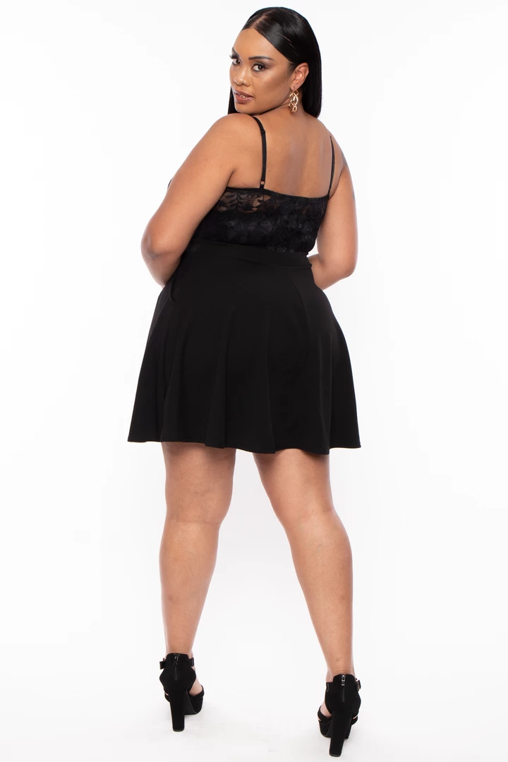 Curvy Sense Plus Size Cami Lace Top Dress - Black New Arrivals 5 Curvy Sense Plus Size Cami Lace Top Dress - Black New Arrivals