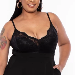 Curvy Sense Plus Size Cami Lace Top Dress - Black New Arrivals 10 Curvy Sense Plus Size Cami Lace Top Dress - Black New Arrivals