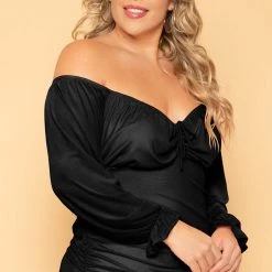 Curvy Sense New Arrivals Plus Size Carina Mesh Bodycon Dress - Black