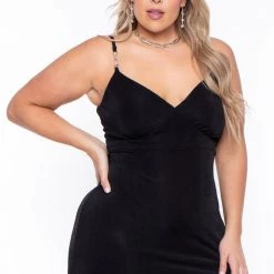 Curvy Sense Plus Size Celine Bling Dress - Black Dresses