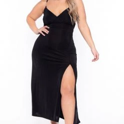 Curvy Sense Plus Size Celine Bling Dress - Black Dresses