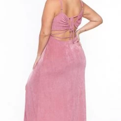 Curvy Sense Plus Size Celine Bling Dress - Mauve