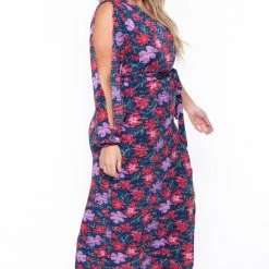 Curvy Sense Plus Size Condesa Asymmetric Dress - Multi