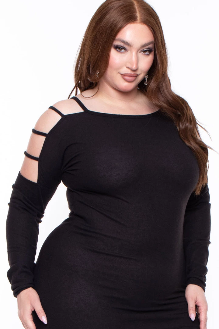 Curvy Sense Dresses Plus Size Dani Dress- Black 4 Curvy Sense Dresses Plus Size Dani Dress- Black
