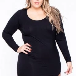 Curvy Sense Little Black Styles Plus Size Denelle Mini Dress - Black
