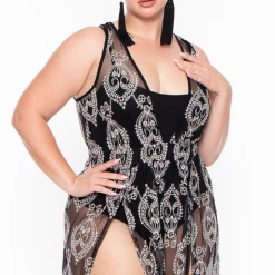 Curvy Sense Dresses Plus Size Emryn Slit Maxi Dress - Black