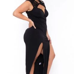 Curvy Sense New Arrivals Plus Size Etta Lace Maxi Dress - Black