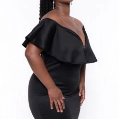 Curvy Sense Plus Size Evelyn Bodycon Dress - Black New Arrivals