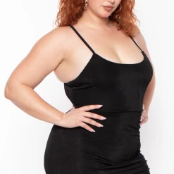 Curvy Sense Plus Size Fayette Flamenco Ruffle Dress - Black